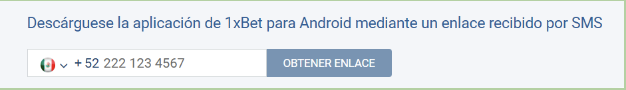 Descarga la App 1XBET por SMS para Android